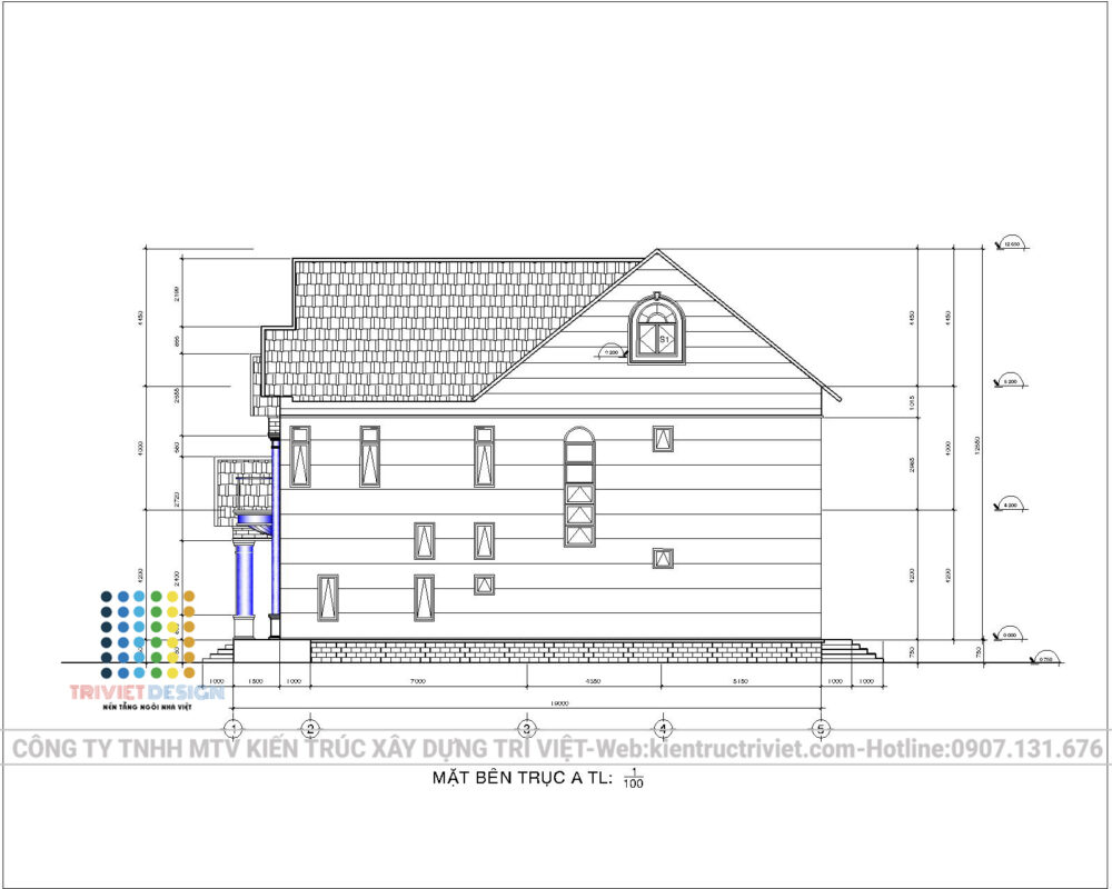 bản vẽ thiết kế biệt thự vườn 3 tầng đẹp
