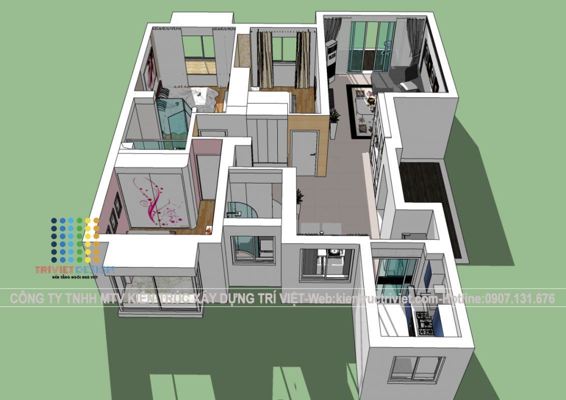 biệt thự 2 tầng hiện đại