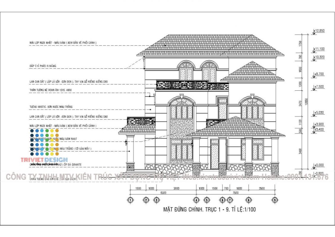 biệt thự 3 tầng mái nhật hiện đại tại củ chi