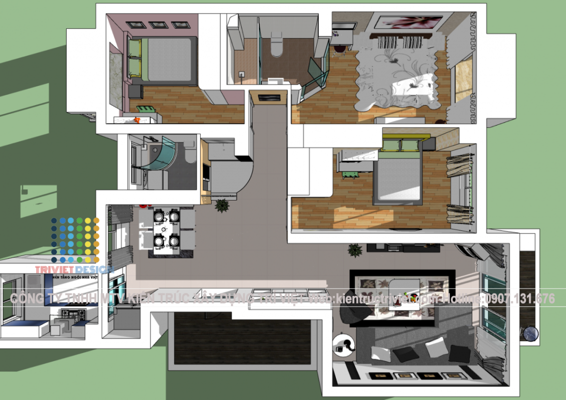 biệt thự hiện đại 2 tầng