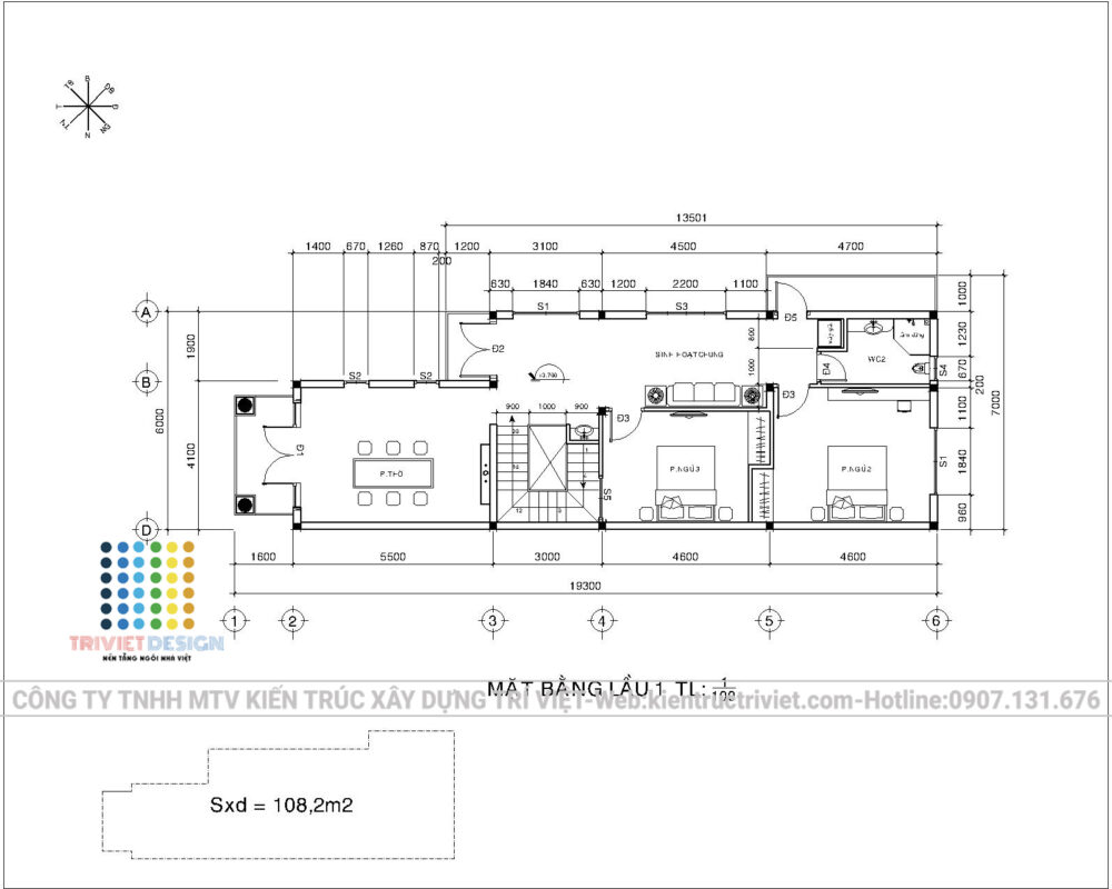 thiết kế biệt thự phố 01 trệt 01 lầu đẹp