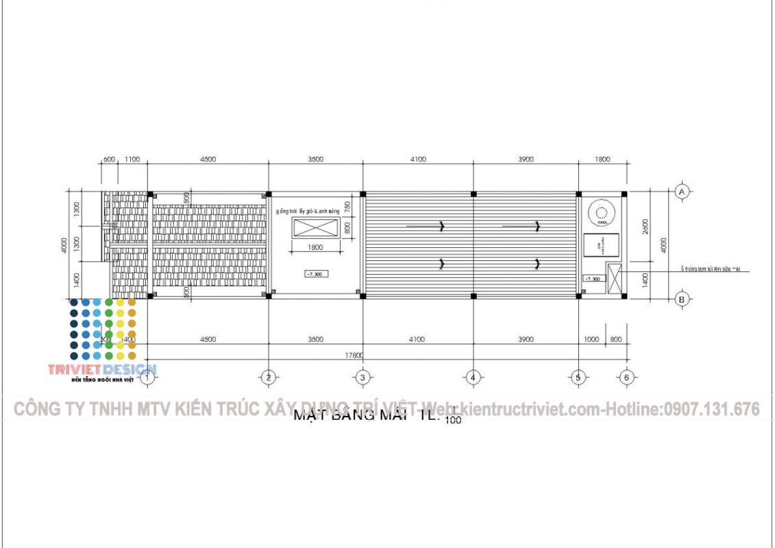 mặt bằng nhà phố 4x19 hiện đại