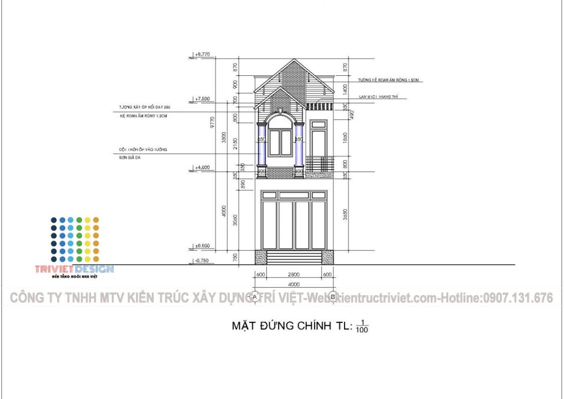 mặt tiền nhà phố 4m đẹp