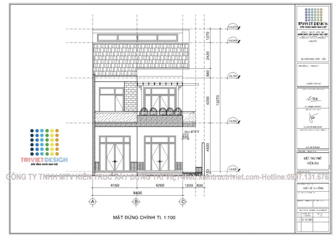 mẫu nhà phố 1 trệt 1 lầu có gác mái sang trọng