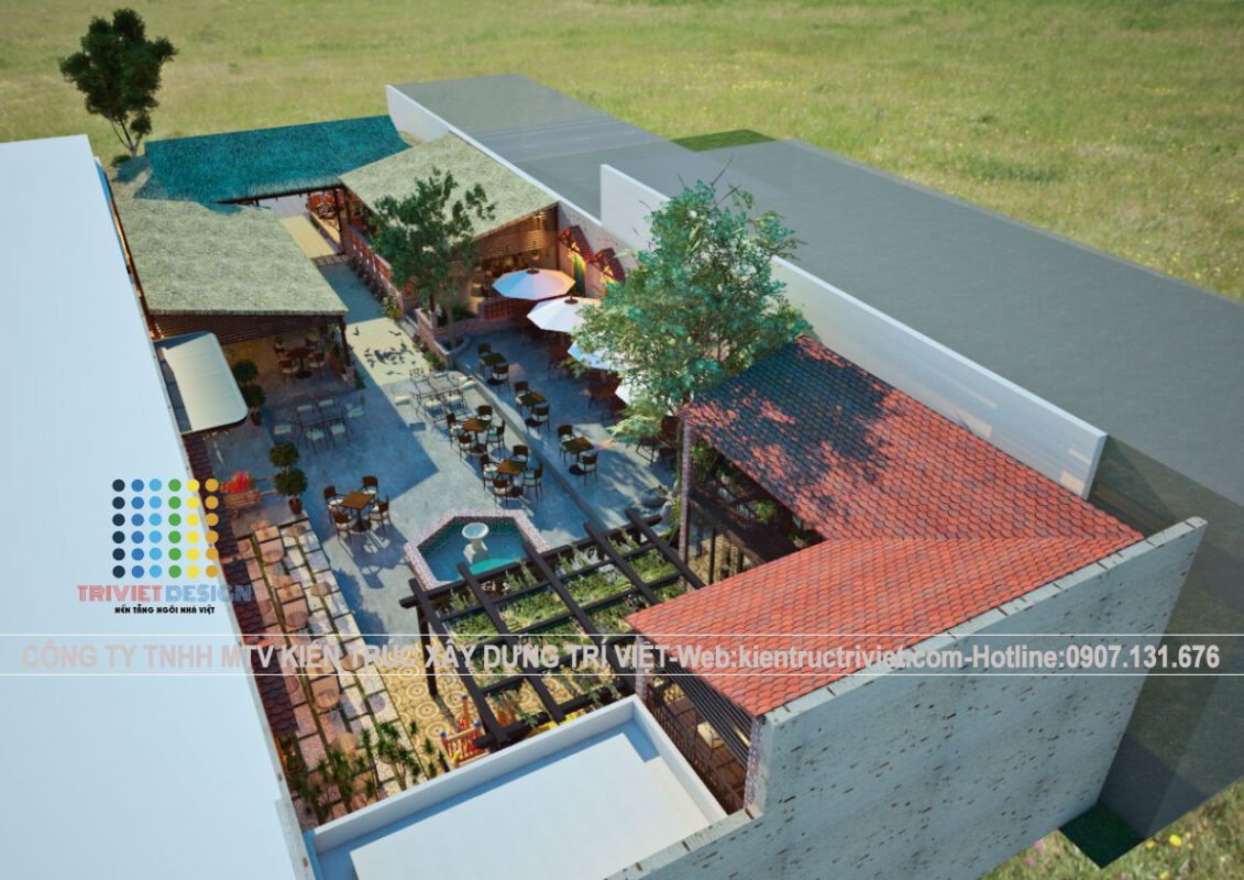 mẫu quán cafe đẹp có sân vườn