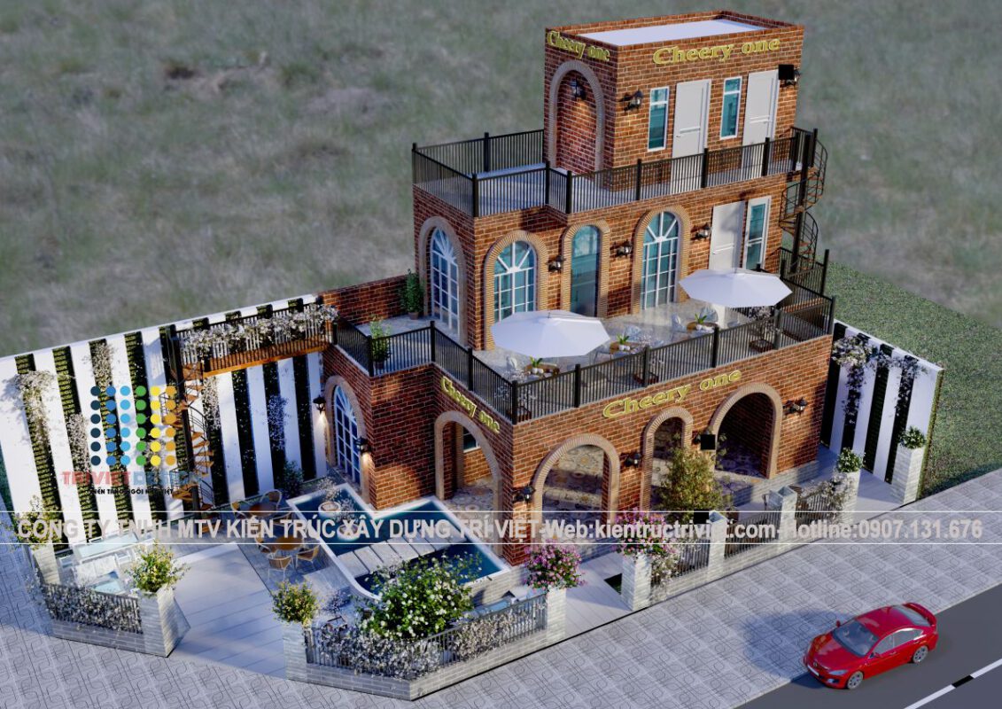 mẫu thiết kế cafe phố dễ thương