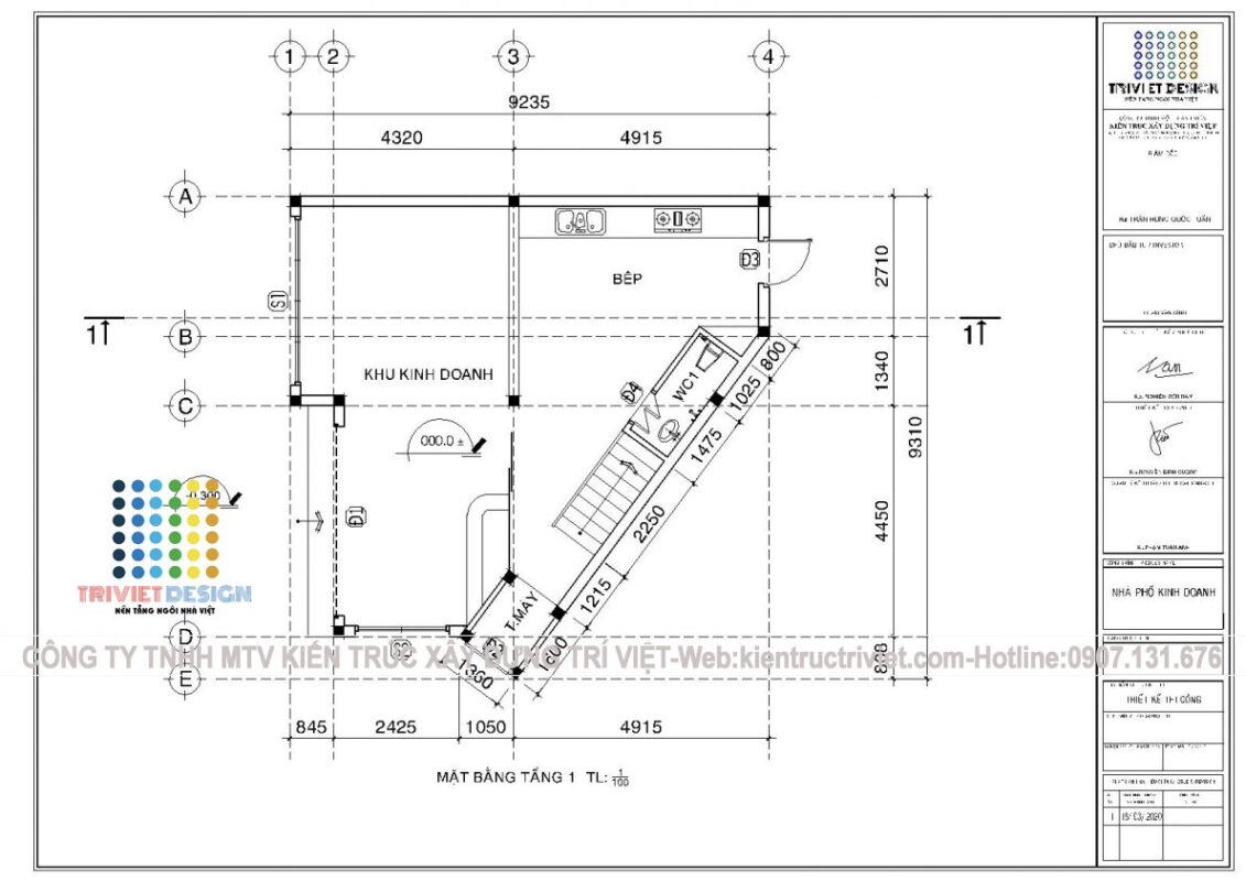 nhà shophouse trên đất hình tam giác