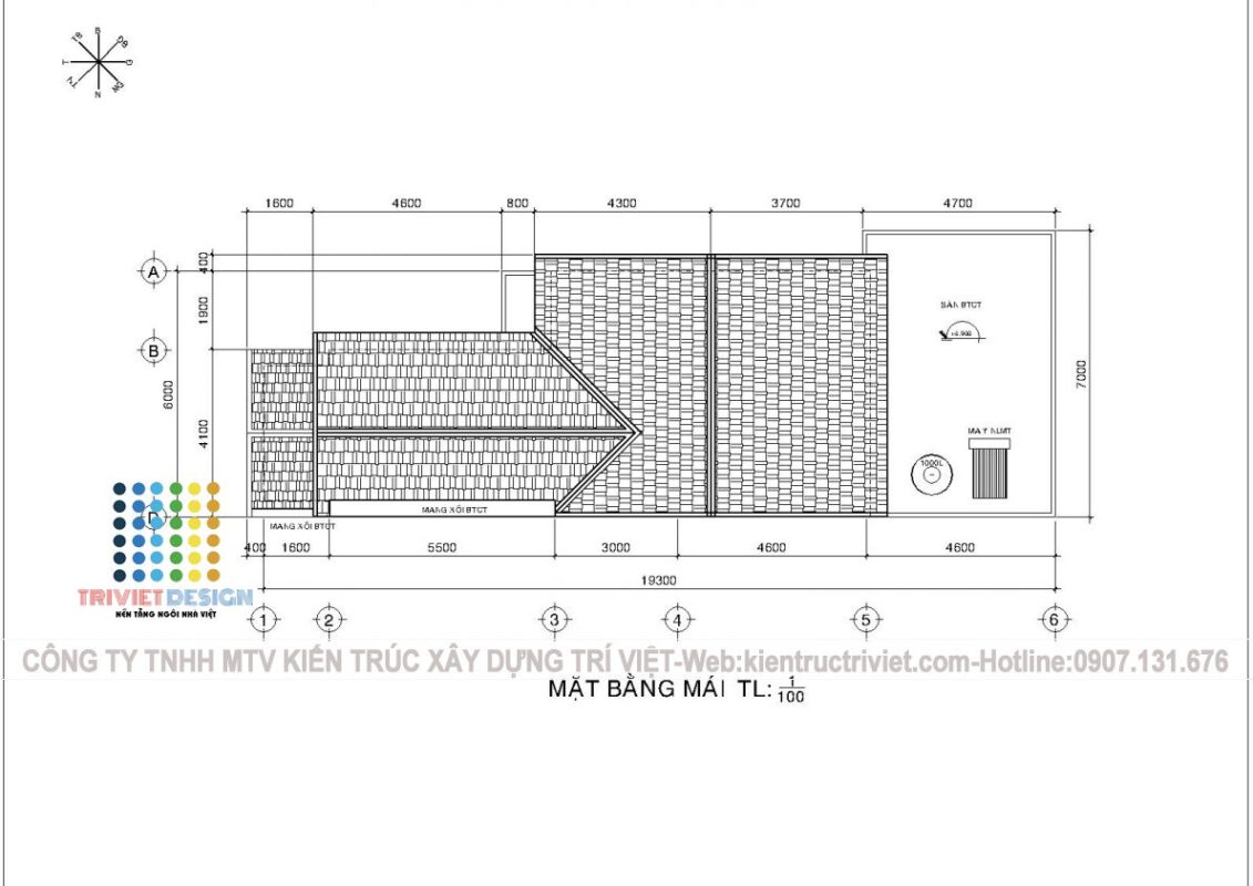 thiết kế nhà 1 trệt 1 lầu 6x19m