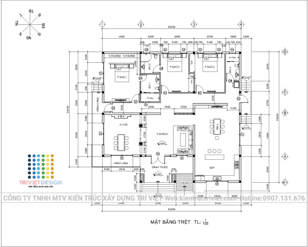 thiết kế nhà biệt thự vườn 4 phòng ngủ