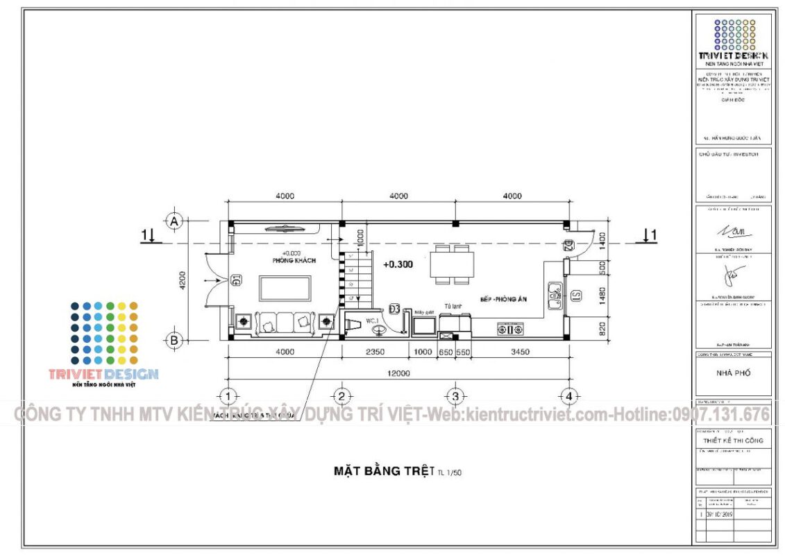 thiết kế nhà ống mặt tiền 4m