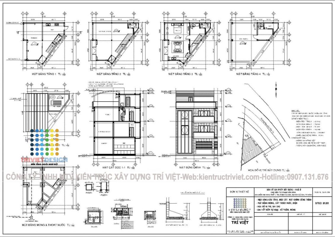 thiết kế shophouse hiện đại trên đất tam giác