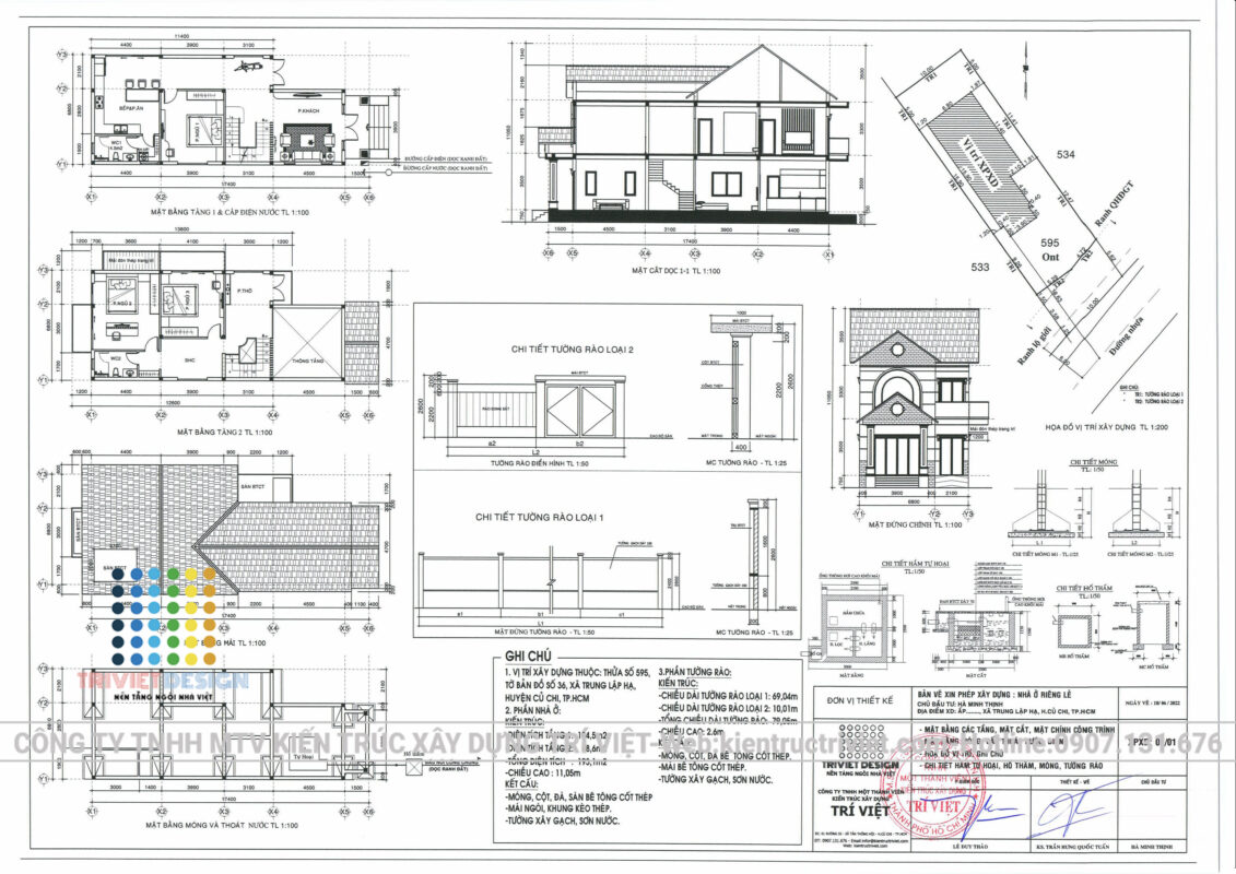 bản vẽ nhà biệt thự đẹp hiện đại mái thái