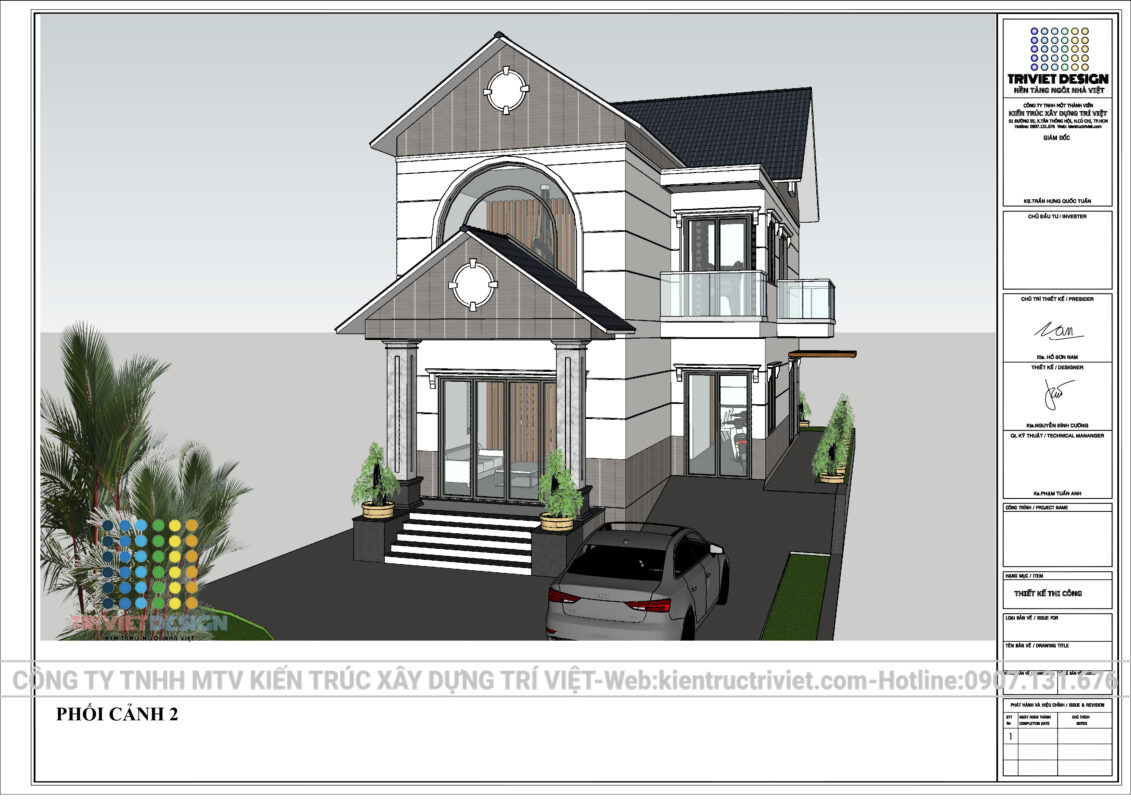 biệt thự 2 tầng mái thái hiện đại