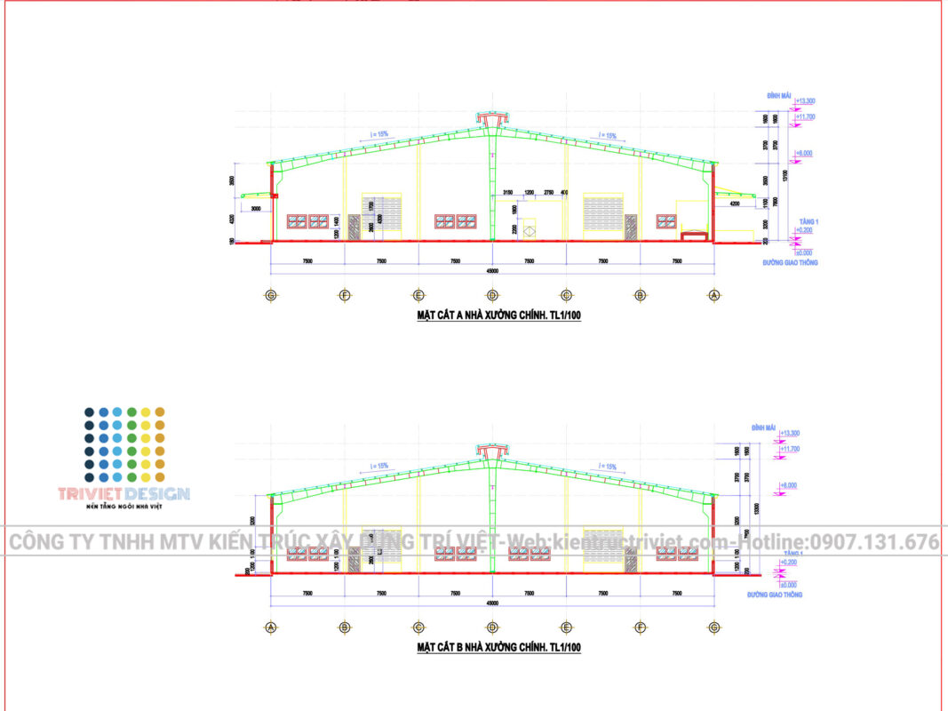 thiết kế nhà xưởng cty quạt rộng