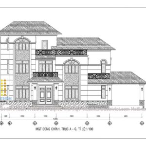 bản thiết kế biệt thự 02 lầu 01 trệt củ chi đẹp