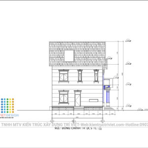 bản vẽ biệt thự 1 trệt 2 lầu sân vườn đẹp