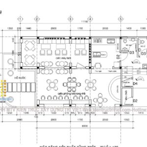 bản vẽ quán cafe mặt phố dễ thương