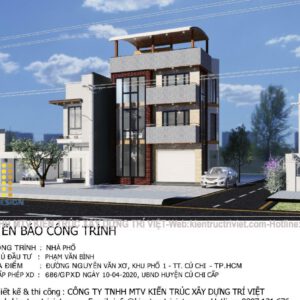 nhà shophouse đẹp trên đất tam giác