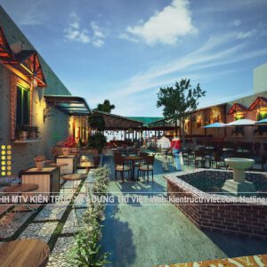 thiết kế cafe sân vườn đẹp 2023