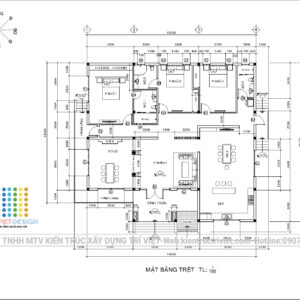 thiết kế nhà biệt thự vườn 4 phòng ngủ