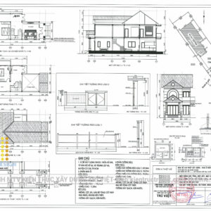 bản vẽ nhà biệt thự đẹp hiện đại mái thái