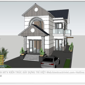 biệt thự 2 tầng mái thái hiện đại