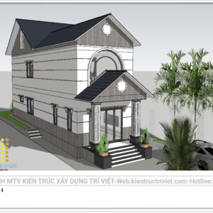 mẫu nhà biệt thự 2 tầng mái thái đẹp