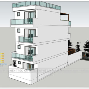 nhà ống rộng hiện đại 4 tầng mặt phố