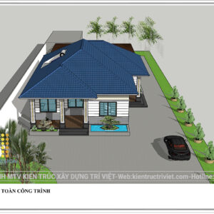 thiết kế biệt thự vườn trệt đẹp 2023