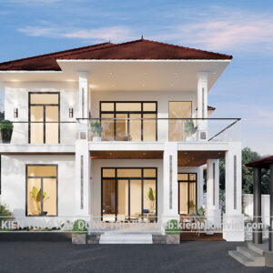 thiết kế nhà biệt thự vườn với hồ bơi nhỏ