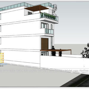 thiết kế nhà ống 4 tầng rộng đẹp mặt phố